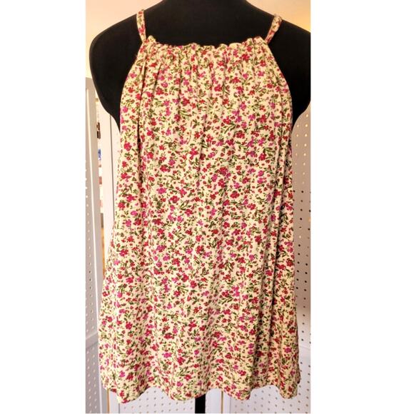 Time and Tru Sleeveless Tank Top XL 16-18 Spaghetti Straps Red Floral Flowy Y2K - Picture 1 of 9
